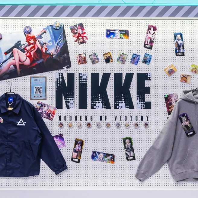 nikke merch zone show window at AGF